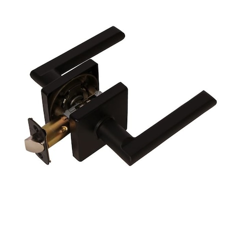 Pamex Onyx Lever with Square Rose Passage Lockset Grade 3 Matte Black Finish FLS903C